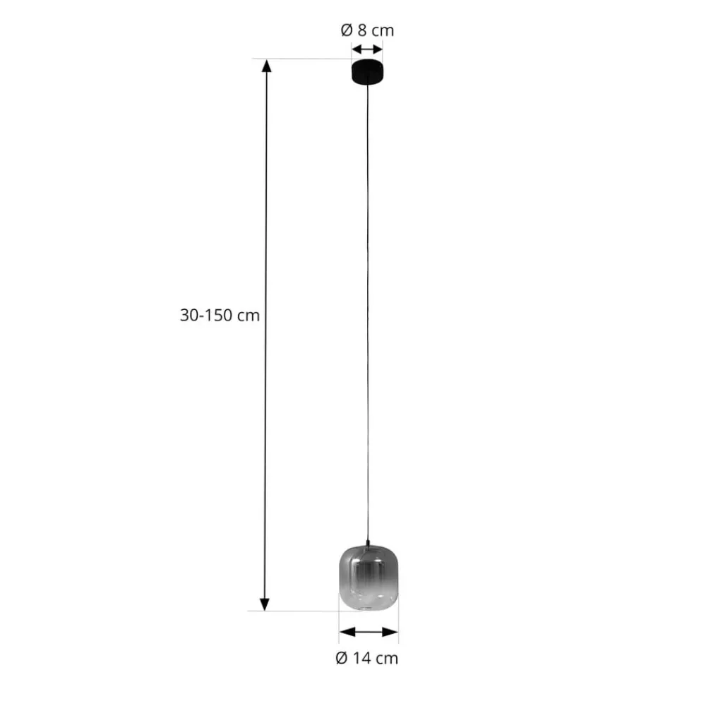 Lucande Pendellamper > LED-pendel Avelina, Ø 14cm , 1-lys. sort