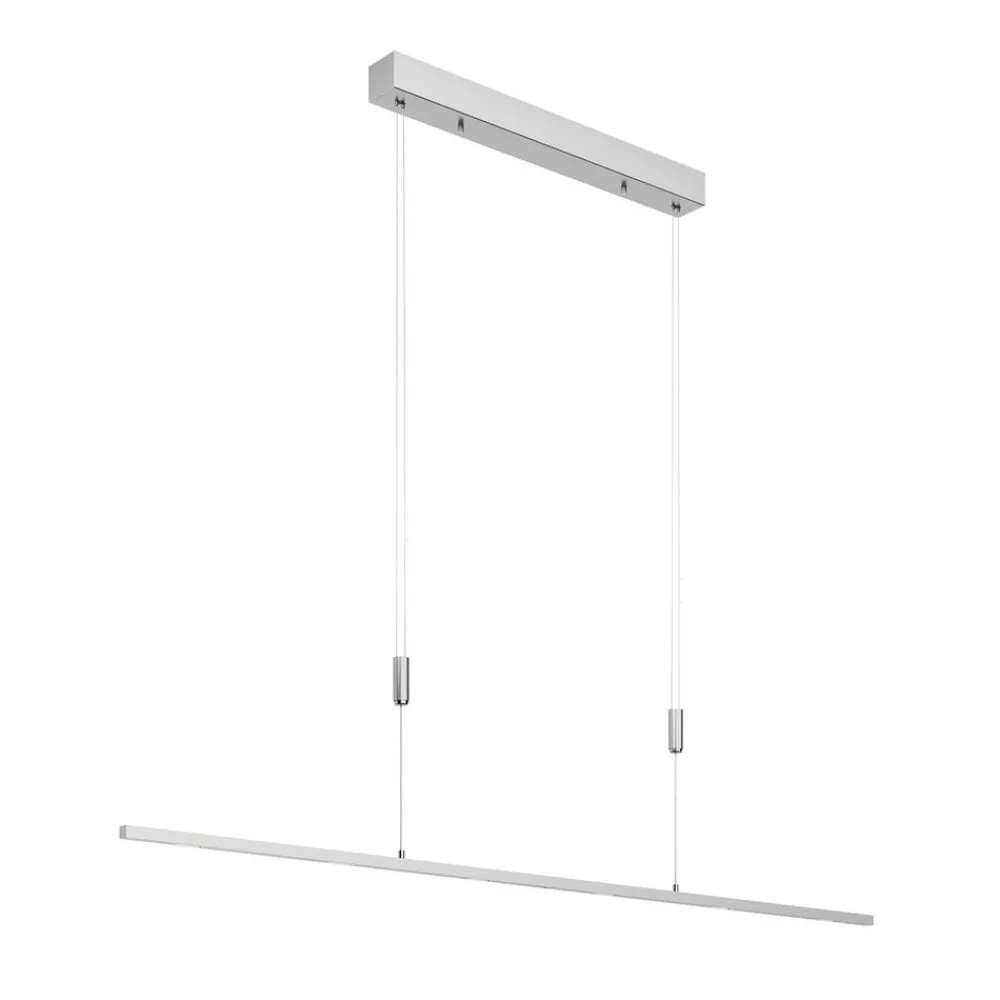 Lucande Arbejdsrum/Kontor|Pendellamper > LED-pendellampe Arnik, 140 cm, nikkelfarvet, dæmpbar