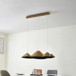 Pendellamper ^ Lucande LED-pendellampe Beutlin, grøn, filt, dæmpbar