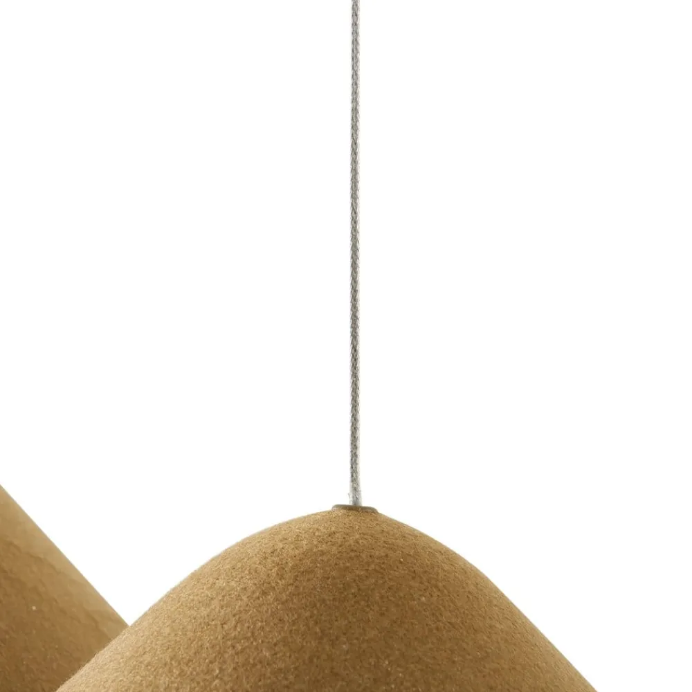 Pendellamper ^ Lucande LED-pendellampe Beutlin, grøn, filt, dæmpbar