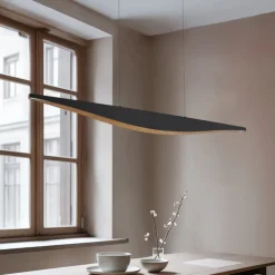 Lucande Pendellamper|Pendellamper > LED-pendellampe Clavit, sort, 140 cm, dæmpbar