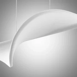 Pendellamper ^ Lucande LED-pendellampe Edano, 122 cm, hvid, tekstil, dæmpbar