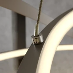 Lucande Pendellamper|Pendellamper > LED-pendellampe Ezana, nikkel, metal, Ø 80 cm