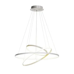 Lucande Pendellamper|Pendellamper > LED-pendellampe Ezana, nikkel, metal, Ø 80 cm