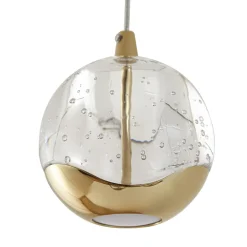 Lucande Pendellamper|Pendellamper > LED-pendellampe Hayley, Ø 25 cm, 3 lyskilder, guld, glas