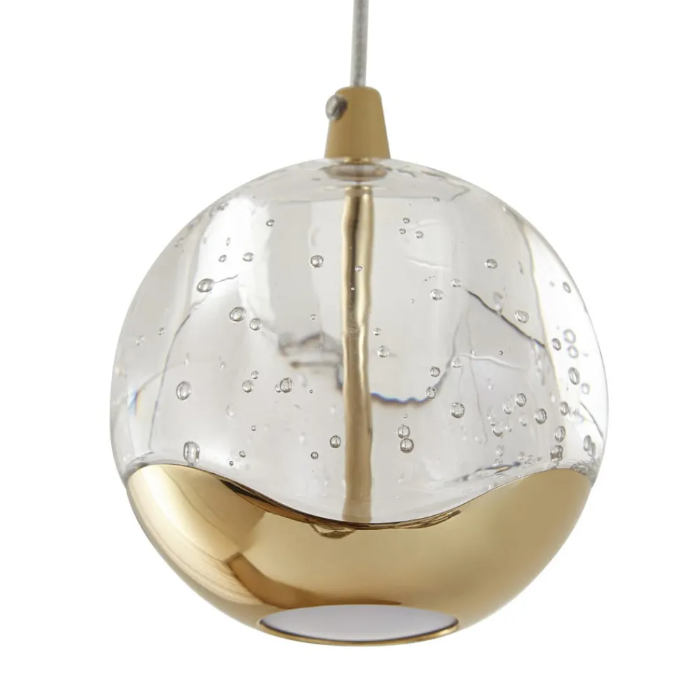 Lucande Pendellamper|Pendellamper > LED-pendellampe Hayley, Ø 25 cm, 3 lyskilder, guld, glas