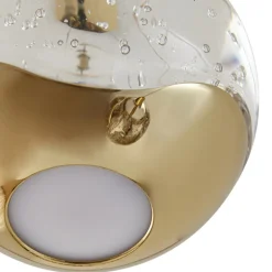 Lucande Pendellamper|Pendellamper > LED-pendellampe Hayley, Ø 25 cm, 3 lyskilder, guld, glas