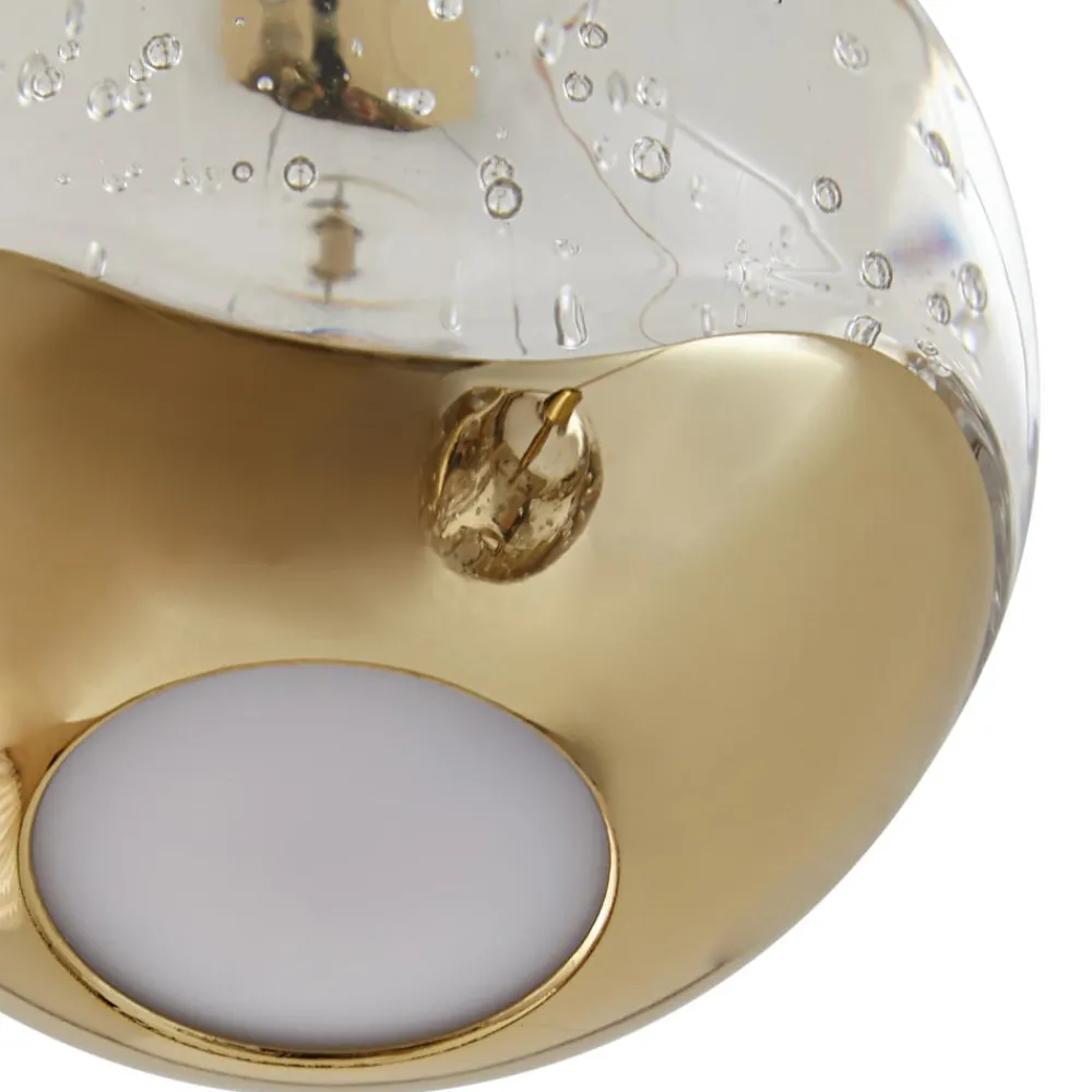 Lucande Pendellamper|Pendellamper > LED-pendellampe Hayley, Ø 25 cm, 3 lyskilder, guld, glas