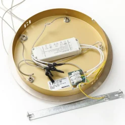 Lucande Pendellamper|Pendellamper > LED-pendellampe Hayley, Ø 30 cm, 5 lyskilder, guld, glas