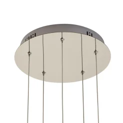 Lucande Pendellamper|Pendellamper > LED-pendellampe Hayley, Ø 30 cm, 5 lyskilder, krom, glas