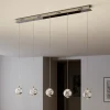 Lucande Pendellamper|Pendellamper > LED-pendellampe Hayley, 96 cm, 5 lyskilder, krom, glas