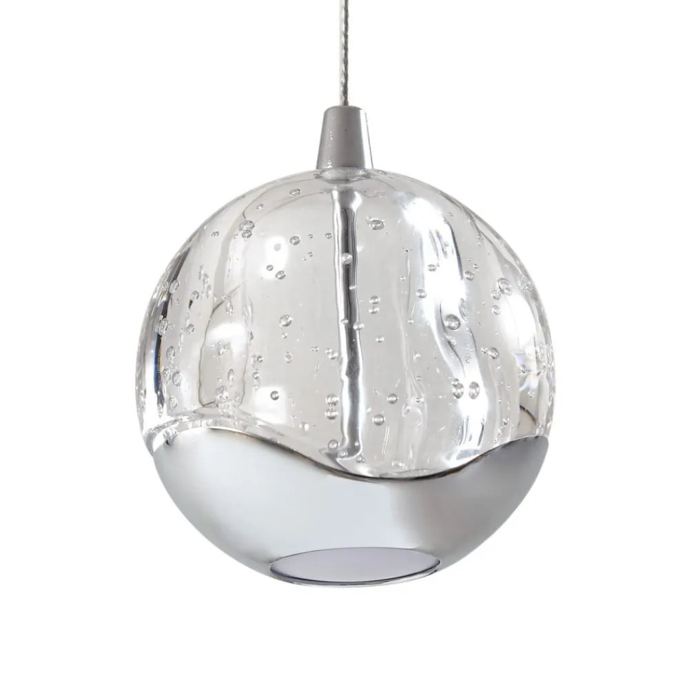 Lucande Pendellamper|Pendellamper > LED-pendellampe Hayley, 96 cm, 5 lyskilder, krom, glas