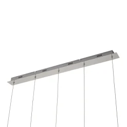 Lucande Pendellamper|Pendellamper > LED-pendellampe Hayley, 96 cm, 5 lyskilder, krom, glas