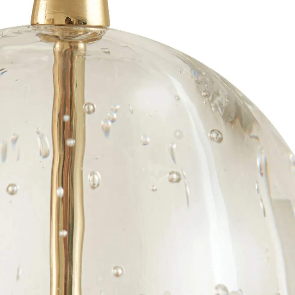 Lucande Pendellamper|Pendellamper > LED-pendellampe Hayley, 96 cm, 5 lyskilder, guld, glas