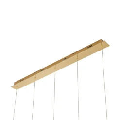 Lucande Pendellamper|Pendellamper > LED-pendellampe Hayley, 96 cm, 5 lyskilder, guld, glas