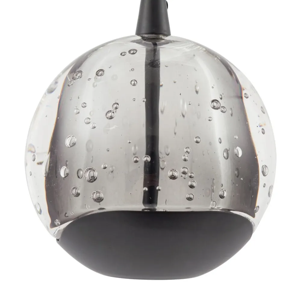Pendellamper ^ Lucande LED-pendellampe Hayley, sort, 5 lyskilder, aflang