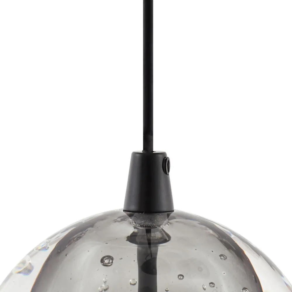 Pendellamper ^ Lucande LED-pendellampe Hayley, sort, 5 lyskilder, aflang