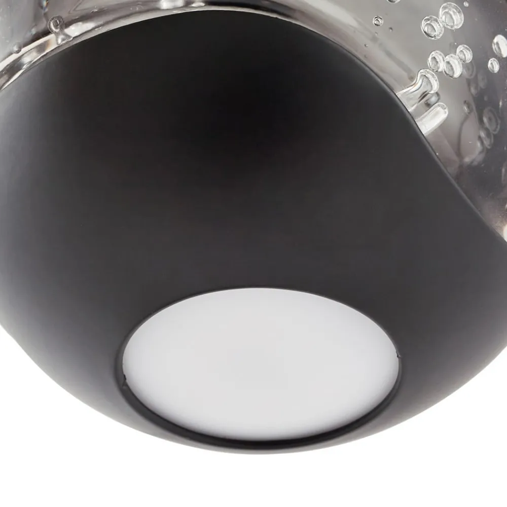 Pendellamper ^ Lucande LED-pendellampe Hayley, sort, 5 lyskilder, aflang