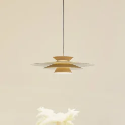 Pendellamper|Pendellamper ^ Lucande LED-pendellampe Livie, beige, aluminium, Ø 50 cm