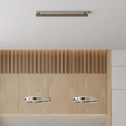 Pendellamper|Pendellamper ^ Lucande LED-pendellampe Lyani, 85 cm, 2 lyskilder, krom, dæmpbar