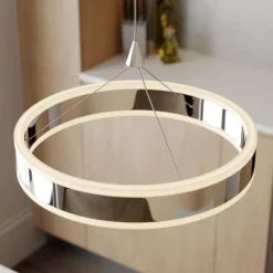 Pendellamper|Pendellamper ^ Lucande LED-pendellampe Lyani, 85 cm, 2 lyskilder, krom, dæmpbar