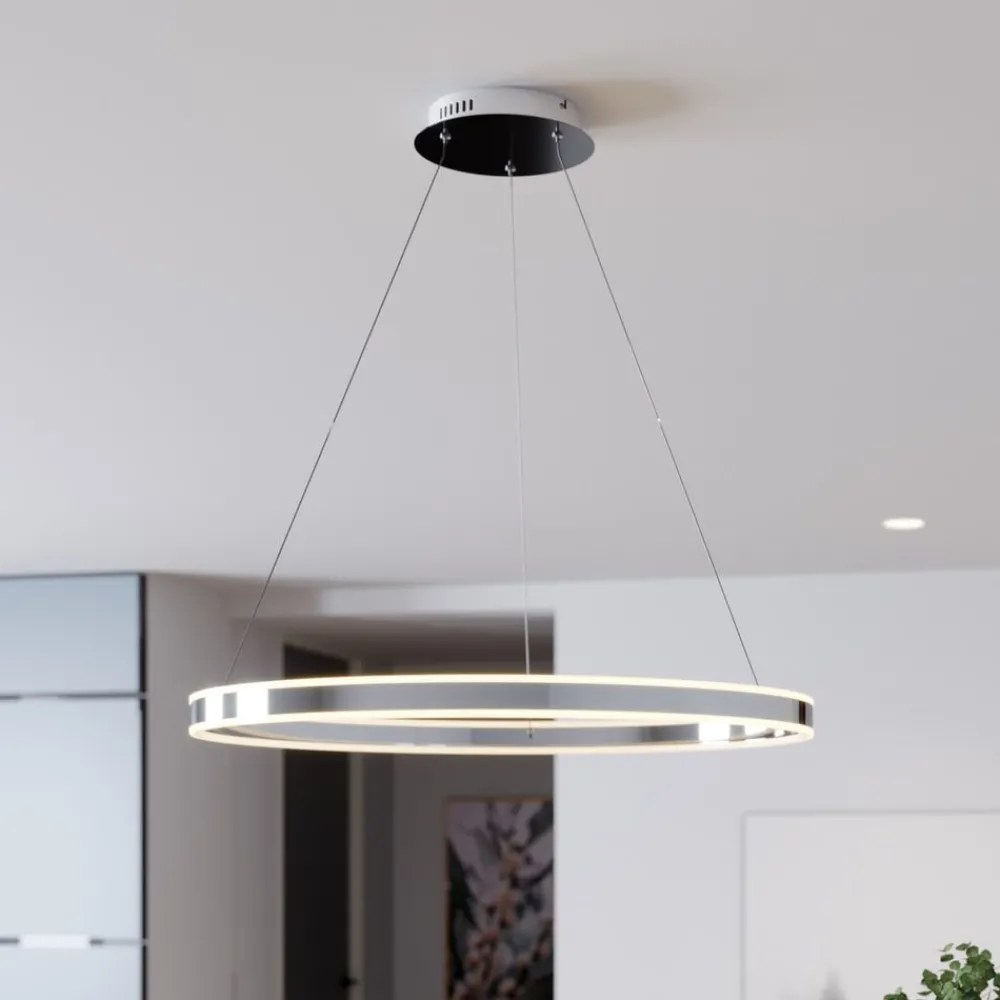 Pendellamper ^ Lucande LED-pendellampe Lyani, 80 cm, krom, dæmpbar