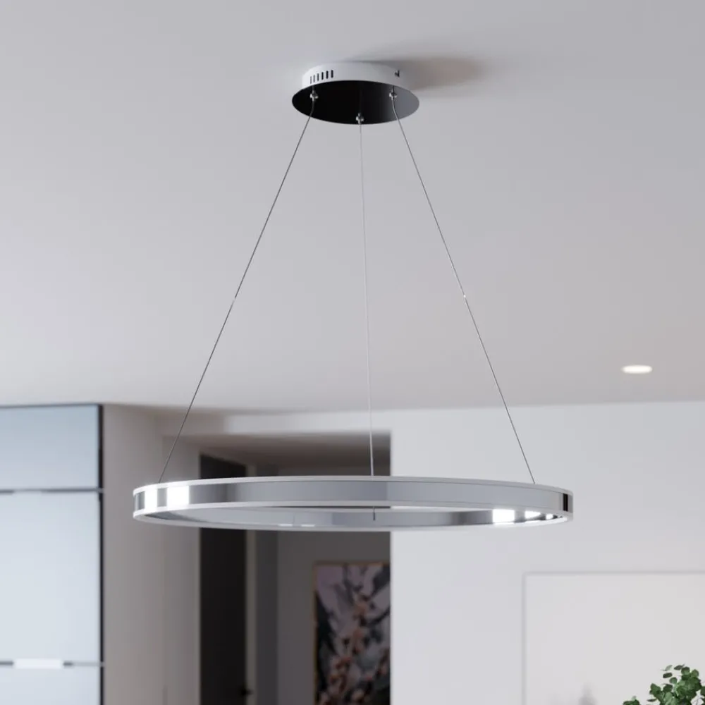 Pendellamper ^ Lucande LED-pendellampe Lyani, 80 cm, krom, dæmpbar