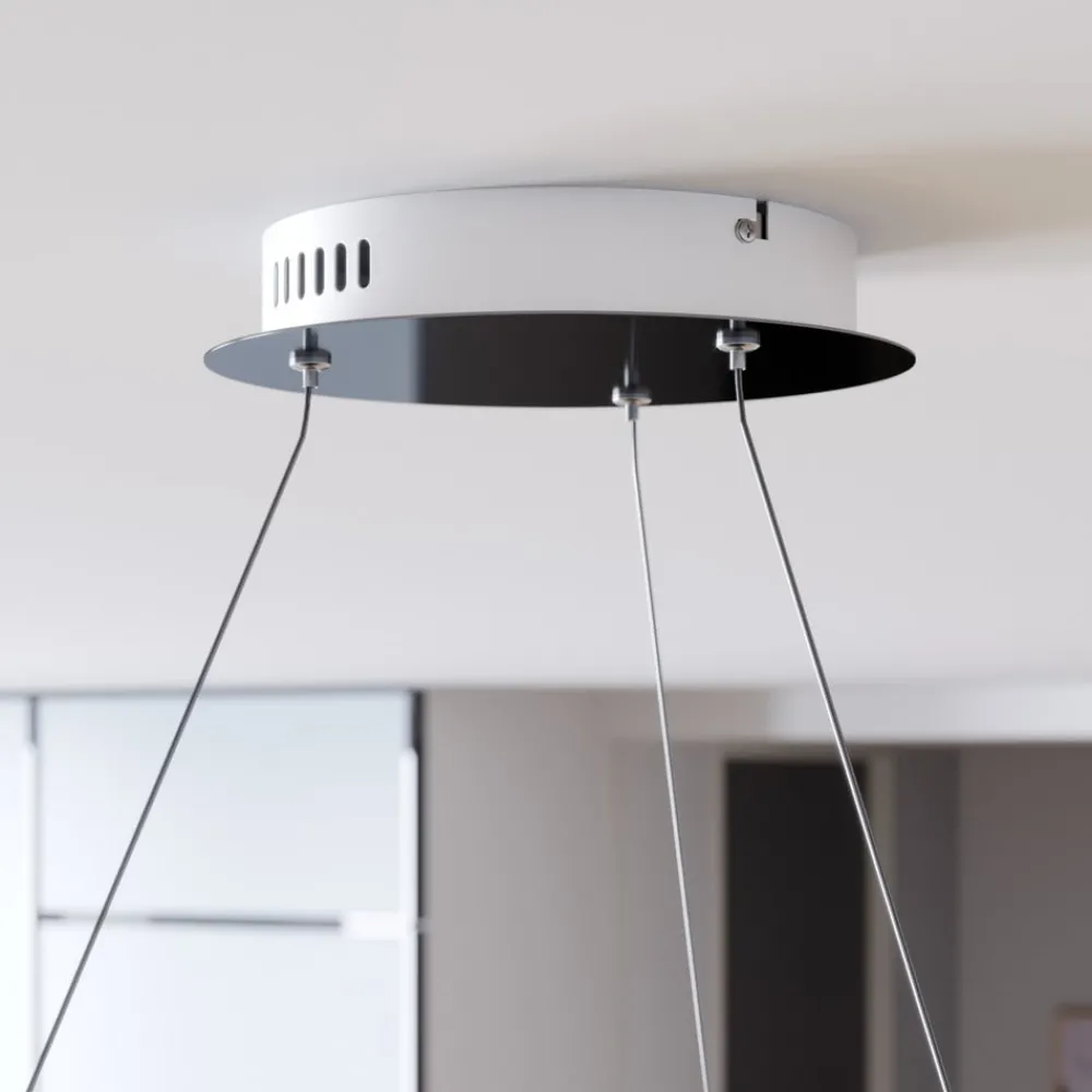 Pendellamper ^ Lucande LED-pendellampe Lyani, 80 cm, krom, dæmpbar