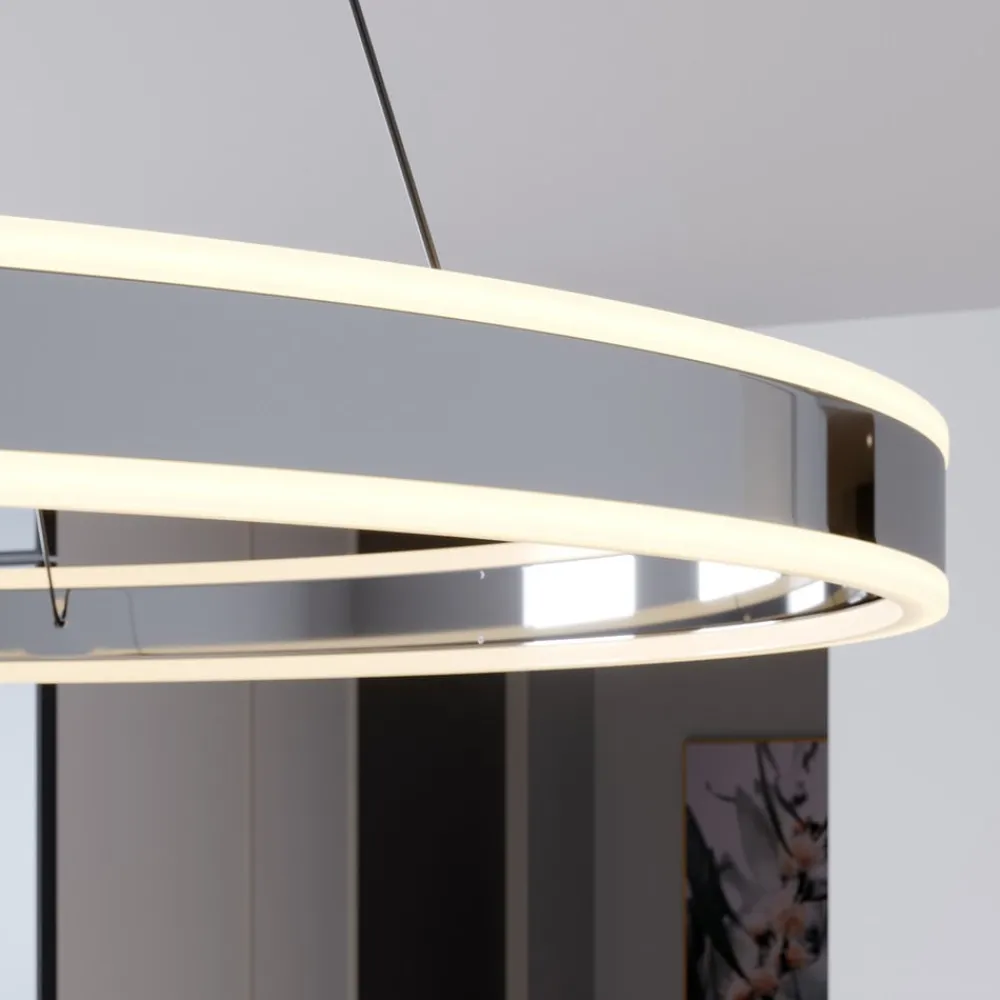 Pendellamper ^ Lucande LED-pendellampe Lyani, 80 cm, krom, dæmpbar
