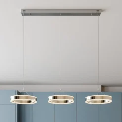 Lucande Pendellamper > LED-pendellampe Lyani, 115 cm, 3 lyskilder, krom, dæmpbar