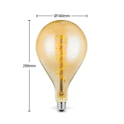 Lucande Dæmpbar Led-Pære|Filament Pære > LED-pære E27 A160 4W 2.700K dæmpbar ravfarvet
