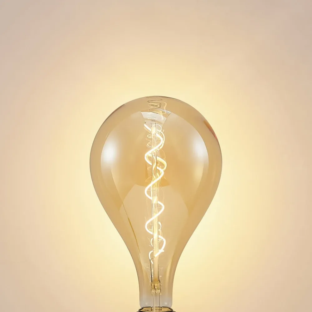 Lucande Dæmpbar Led-Pære|Filament Pære > LED-pære E27 A160 4W 2.700K dæmpbar ravfarvet