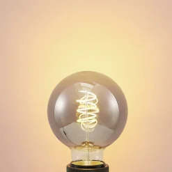 Lucande Dæmpbar Led-Pære|Filament Pære > LED-pære E27 G95 4W smoke 1.800K dæmpbar