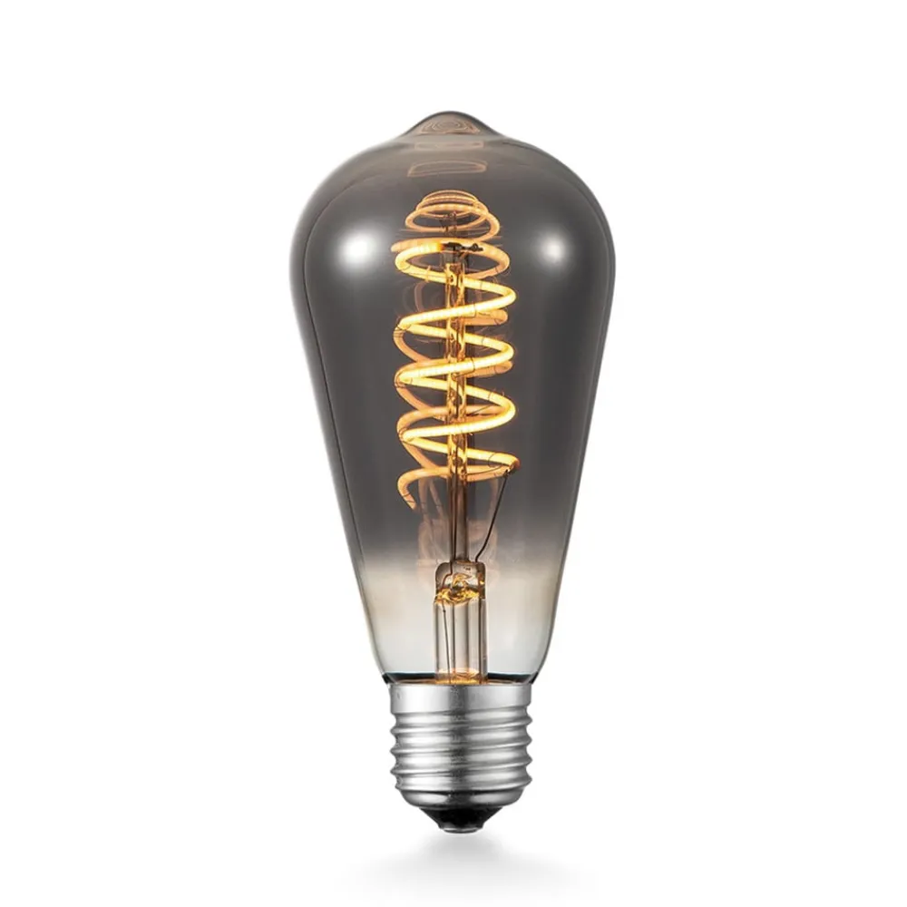 Lucande Dæmpbar Led-Pære|Led Pærer > LED-pære E27 ST64 4W 1.800K dæmpbar titan