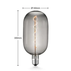 Lucande Dæmpbar Led-Pære|Led Pærer > LED-pære E27 T140 4W 1.800K dæmpbar røgfarvet