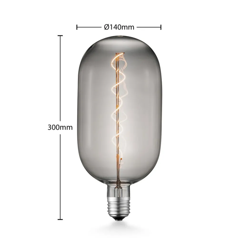 Lucande Dæmpbar Led-Pære|Led Pærer > LED-pære E27 T140 4W 1.800K dæmpbar røgfarvet