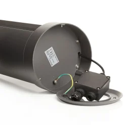Lucande Terrassebelysning|Gadebelysning > LED pullert Dylen, grå, metal, 80 cm, IP65