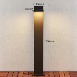 Lucande Terrassebelysning > LED pullert Silvan, 100 cm, antracit, metal