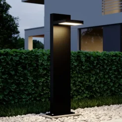 Terrassebelysning|Gadebelysning ^ Lucande LED pullert Silvan, 65 cm, antracit, metal