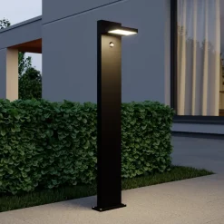Lucande Gadebelysning Med Sensor|Gadebelysning > LED pullert Silvan, 100 cm, sensor, antracit