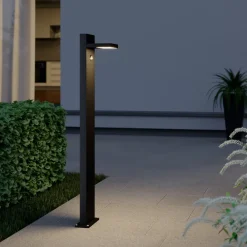 Lucande Gadebelysning Med Sensor|Gadebelysning > LED pullert Silvan, 100 cm, sensor, antracit