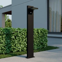 Lucande Gadebelysning Med Sensor|Gadebelysning > LED pullert Silvan, 100 cm, sensor, antracit