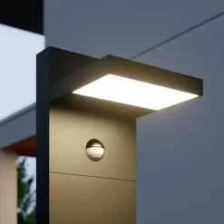 Lucande Gadebelysning Med Sensor|Gadebelysning > LED pullert Silvan, 100 cm, sensor, antracit