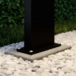 Gadebelysning Med Sensor|Terrassebelysning ^ Lucande LED pullert Silvan, 65 cm, sensor, antracit