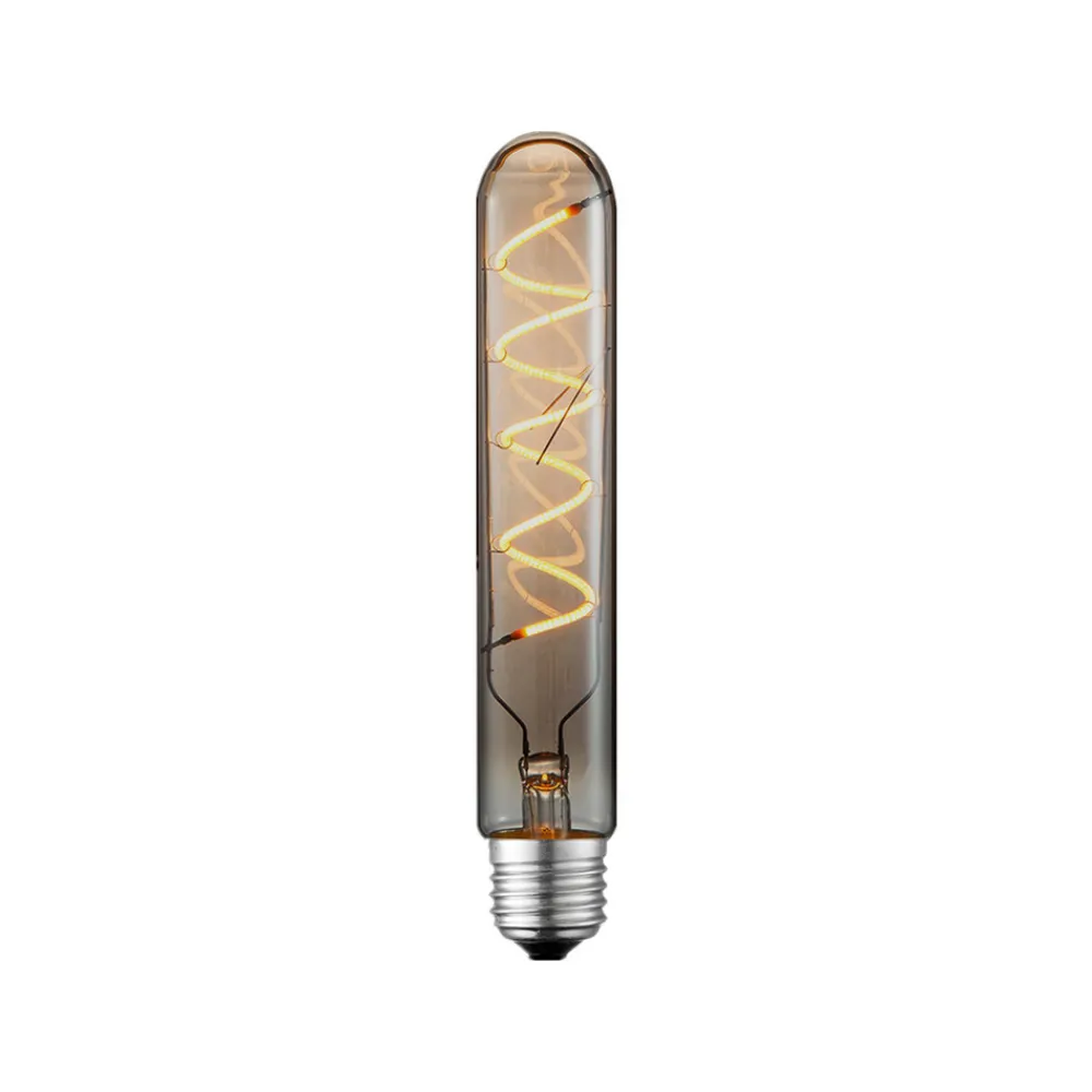 Lucande Dæmpbar Led-Pære|Filament Pære > LED-rørpære, E27 4W, Ø 3 cm, røgfarvet, 1800K