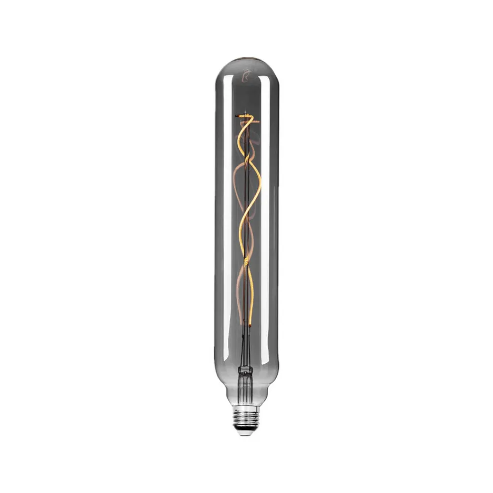 Lucande Dæmpbar Led-Pære|Filament Pære > LED-rørpære, E27 4W, Ø 6 cm, røgfarvet, 1800K