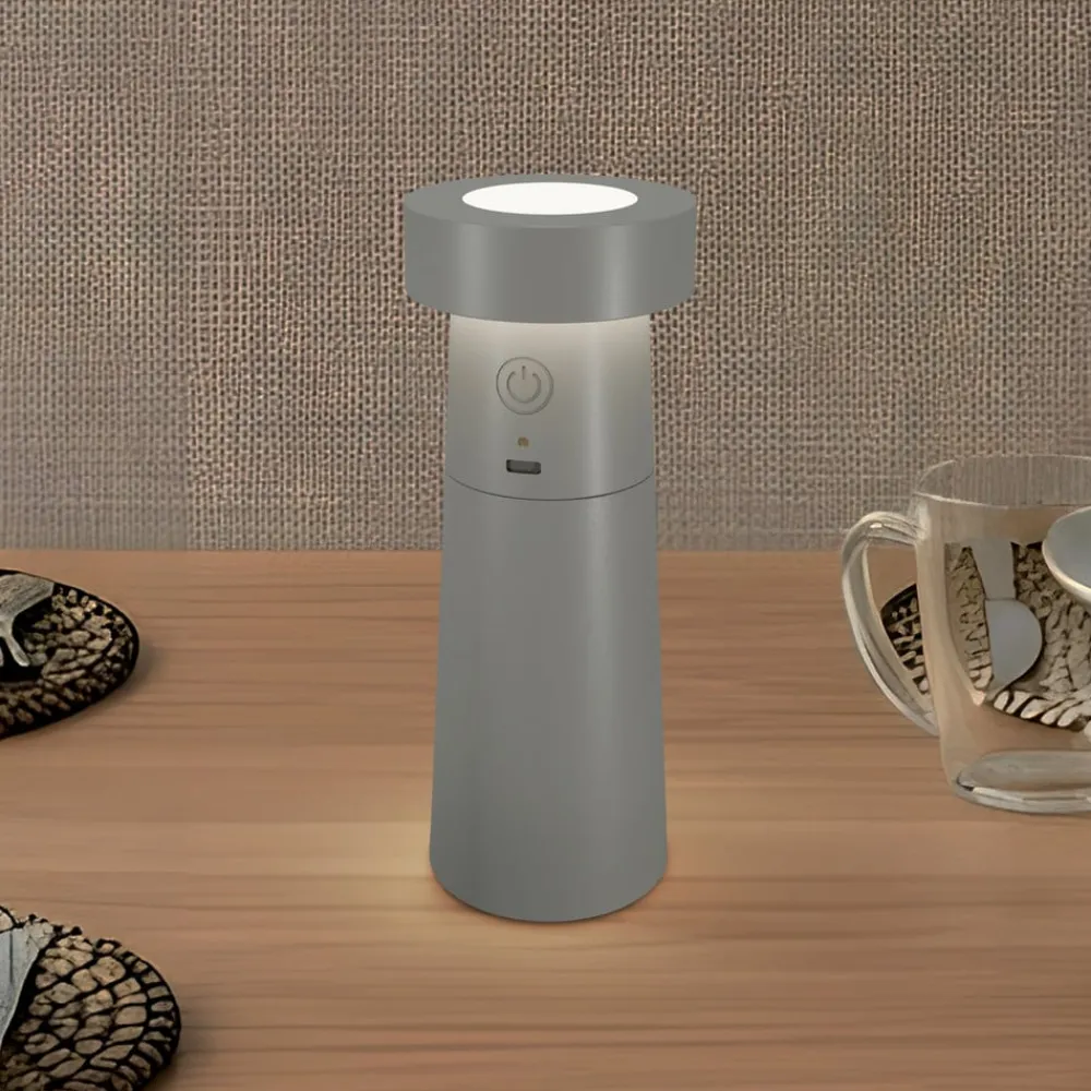 Lucande Bordlamper > LED-saltbøsse Salt, lysegrå, batteri, IP44