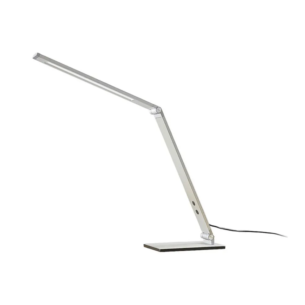 Arbejdsrum/Kontor|Bordlamper ^ Lucande LED-skrivebordslampe Nicano, grå, metal, dæmpbar.