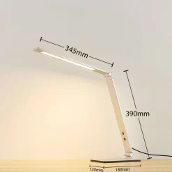 Arbejdsrum/Kontor|Bordlamper ^ Lucande LED-skrivebordslampe Nicano, grå, metal, dæmpbar.