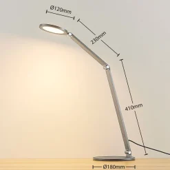Arbejdsrum/Kontor|Bordlamper ^ Lucande LED-skrivebordslampe Mion, 41 cm, rund, dæmpbar